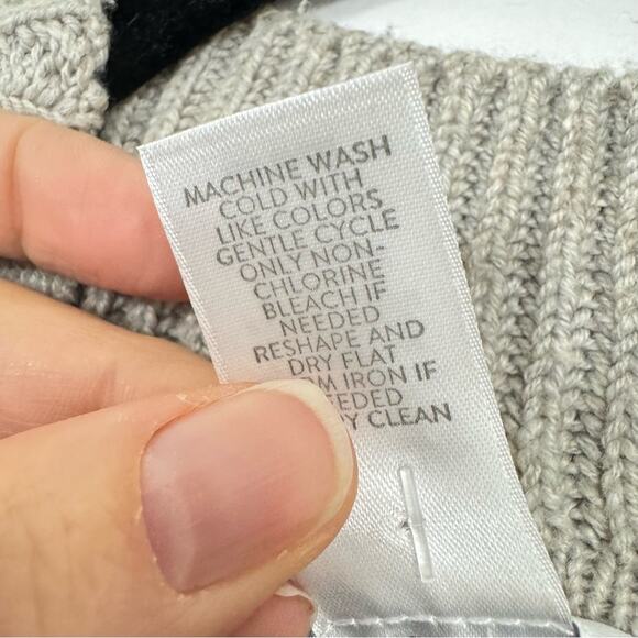 J Jill Grey Knit Poncho Sweater Womens OS Fall Winter Cape Pullover Preppy Warm - Picture 8 of 8